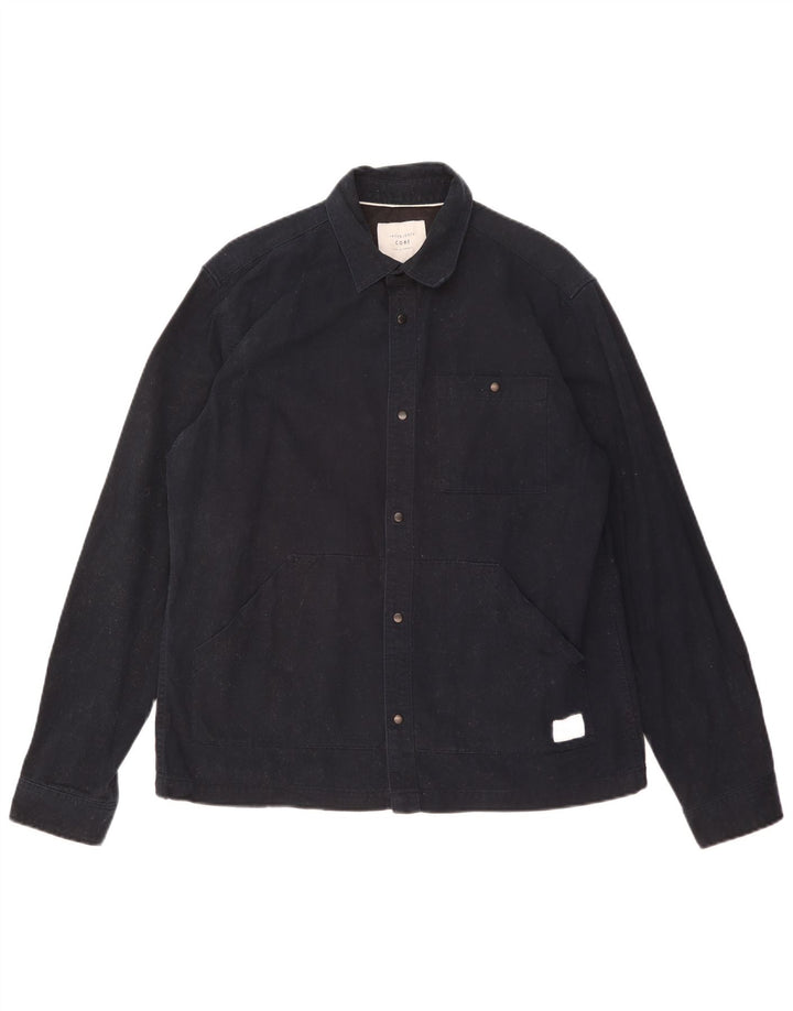 Jack & Jones Mens Regular Fit Bomber Jacket UK 42 XL Navy Blue Cotton