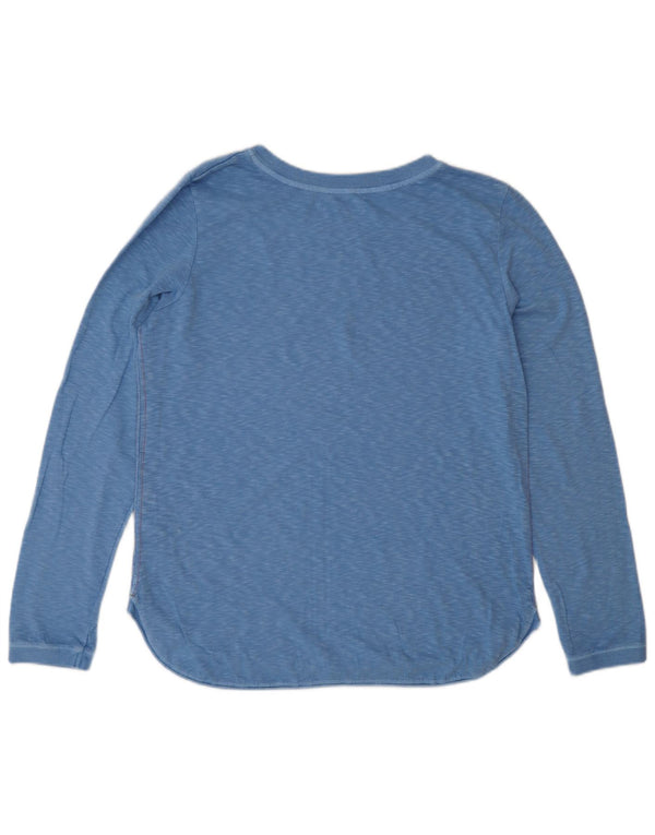 White Stuff Womens Top Long Sleeve UK 12 Medium Blue Cotton