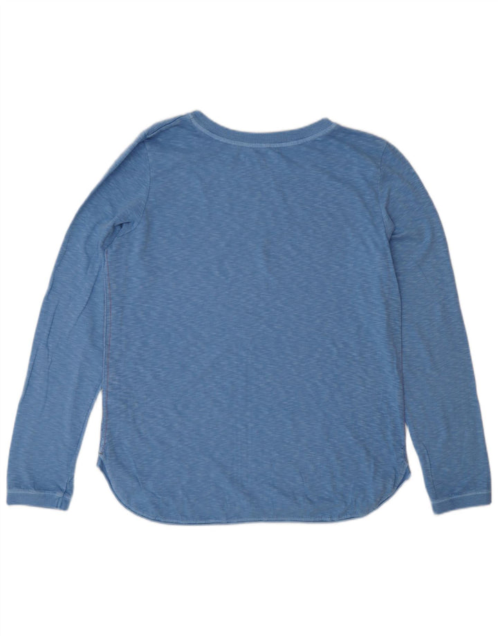 White Stuff Womens Top Long Sleeve UK 12 Medium Blue Cotton