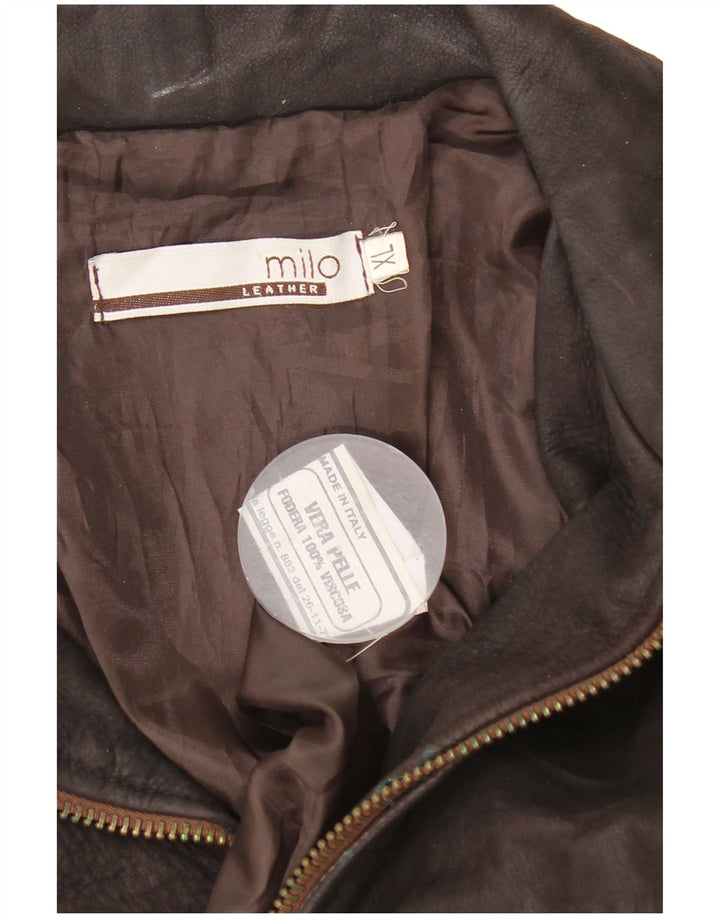 Vintage Mens Leather Jacket UK 42 XL Brown Leather