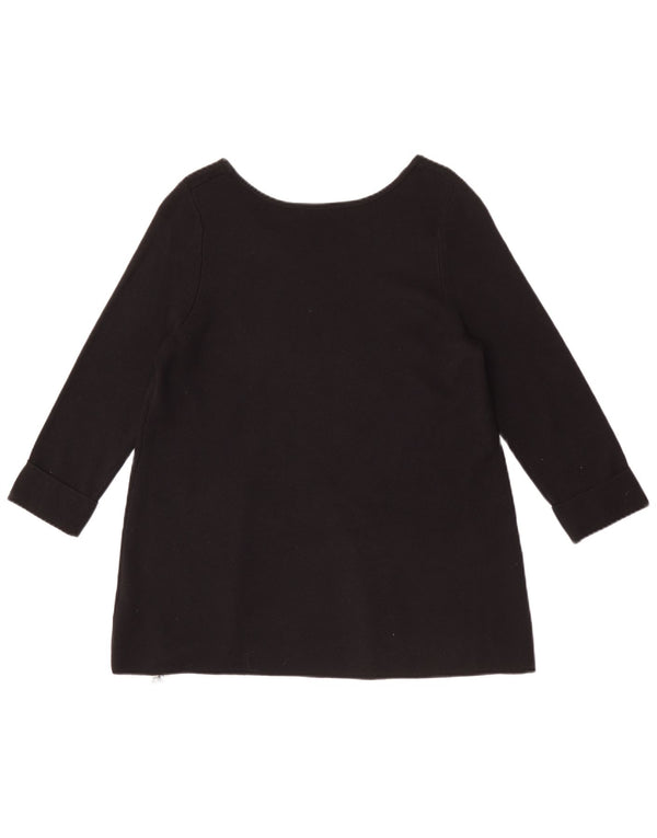 Marks & Spencer Womens Top 3/4 Sleeve UK 16 Large Black Viscose