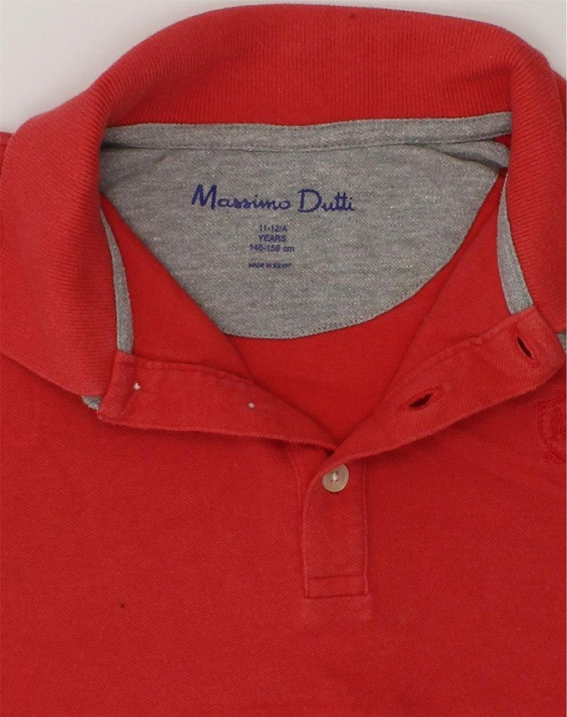 MASSIMO DUTTI Boys Polo Shirt 11-12 Years Red Cotton | Vintage Massimo Dutti | Thrift | Second-Hand Massimo Dutti | Used Clothing | Messina Hembry 