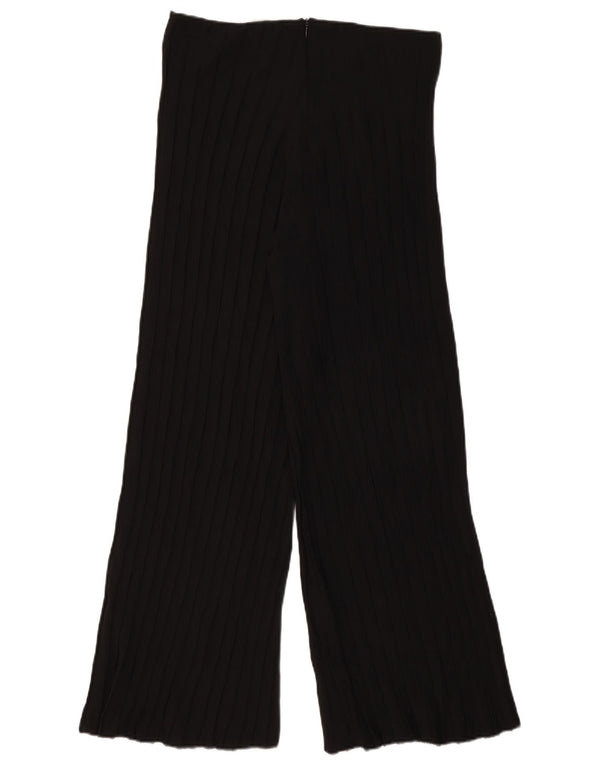 Zara Womens High Waist Wide Leg Casual Trousers Large W30 L29 Black