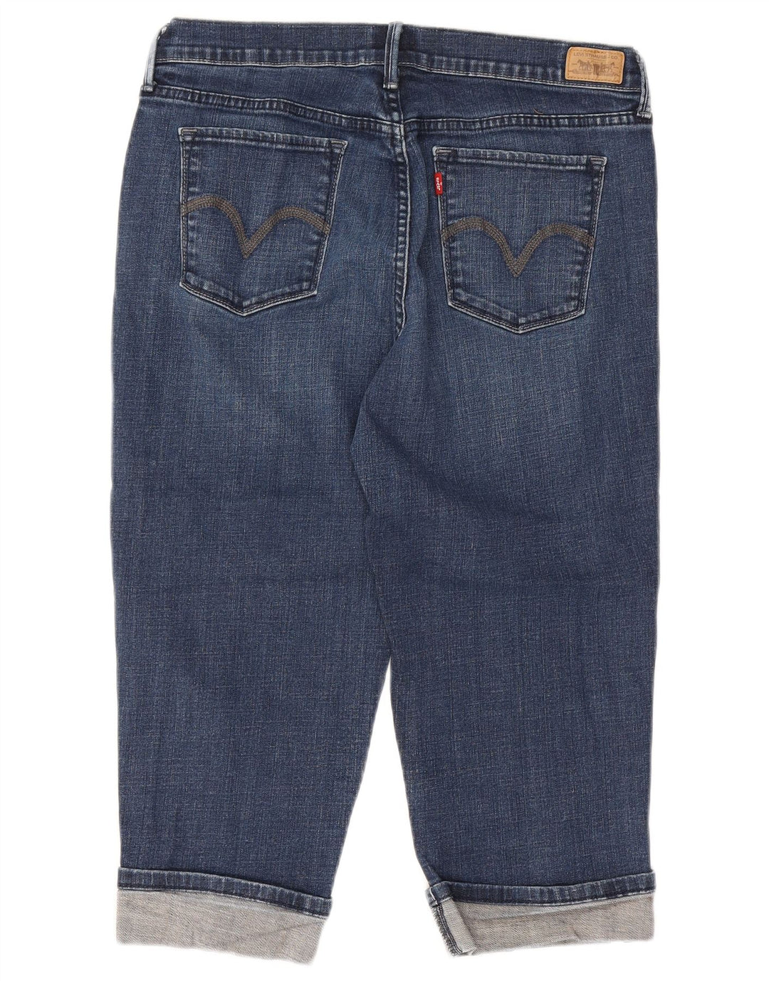 LEVI'S Womens Capri Jeans US 12 Large W32 L19 Navy Blue Cotton