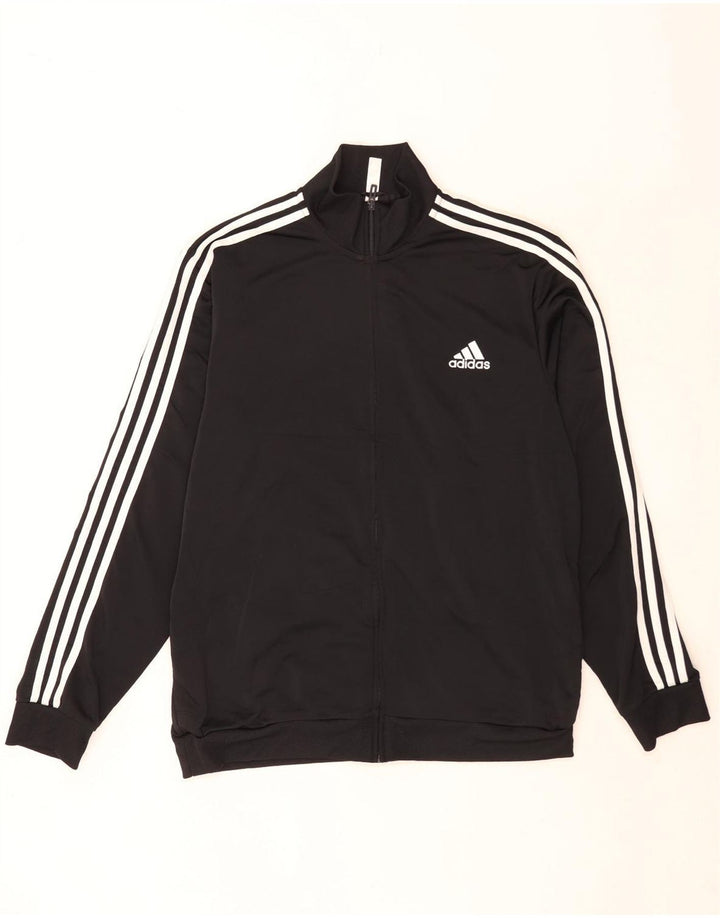 Adidas Mens Tracksuit Top Jacket UK 48/50 XL Black Polyester