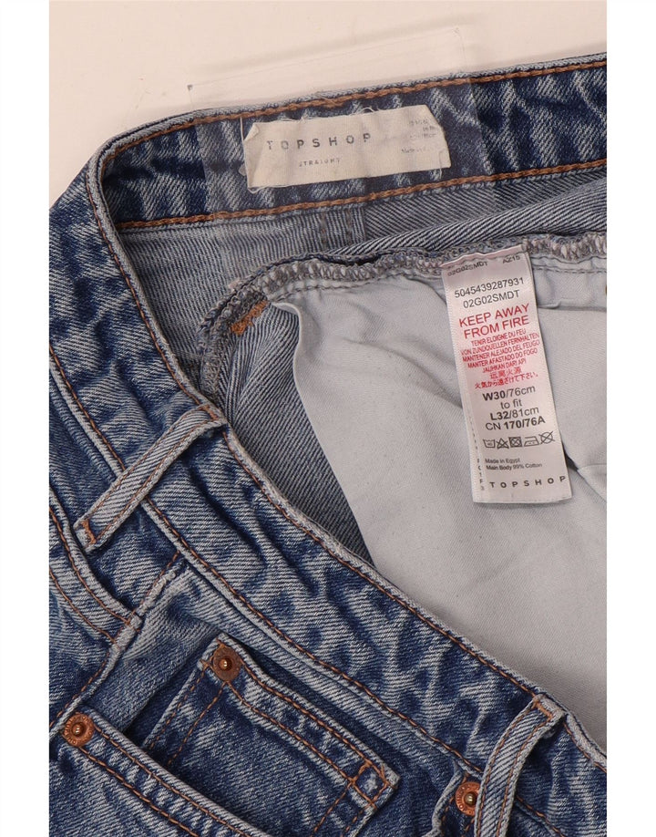 Topshop Womens Straight Jeans W30 L26 Blue Polyester
