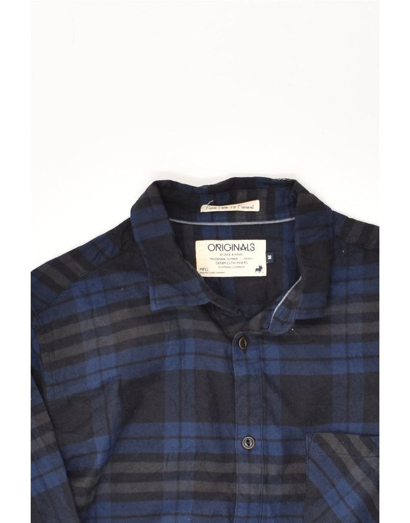 JACK & JONES Mens Shirt Medium Navy Blue Check Cotton | Vintage Jack & Jones | Thrift | Second-Hand Jack & Jones | Used Clothing | Messina Hembry 