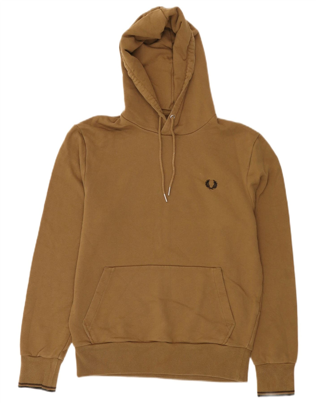 Fred Perry Womens Hoodie Jumper Small Beige Cotton