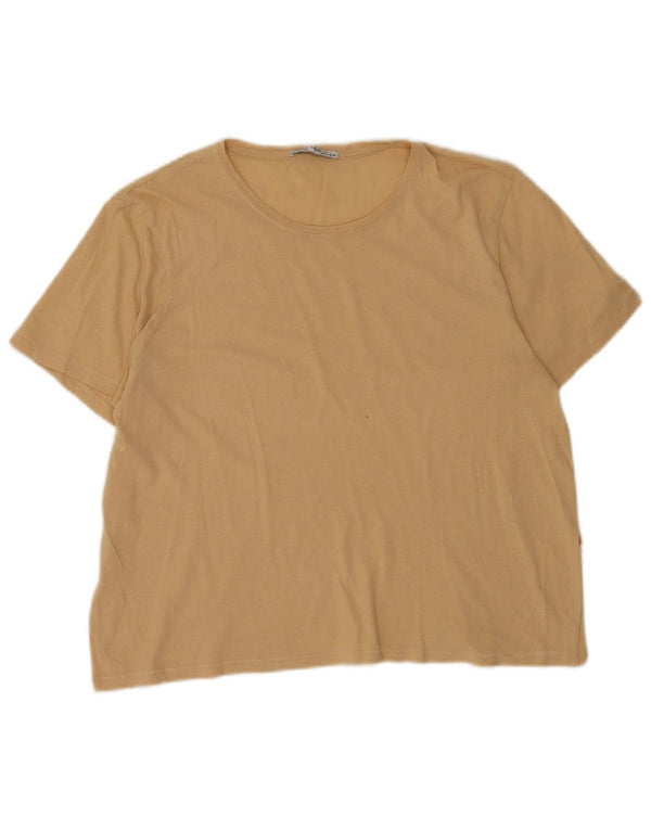 Zara Womens T-Shirt Top UK 16 Large Beige