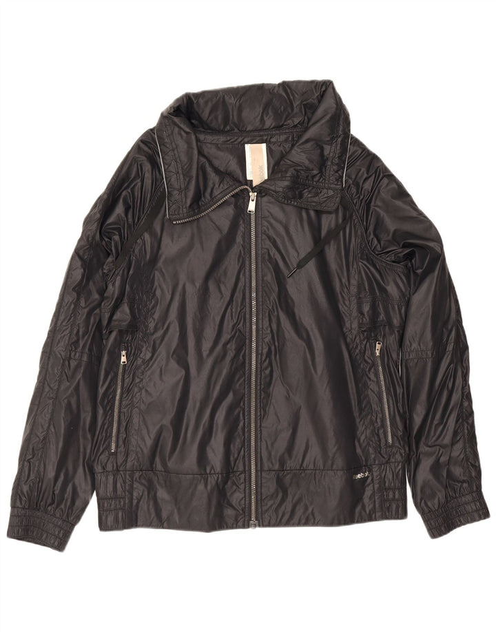Reebok Mens Bomber Jacket UK 42 XL Black Nylon