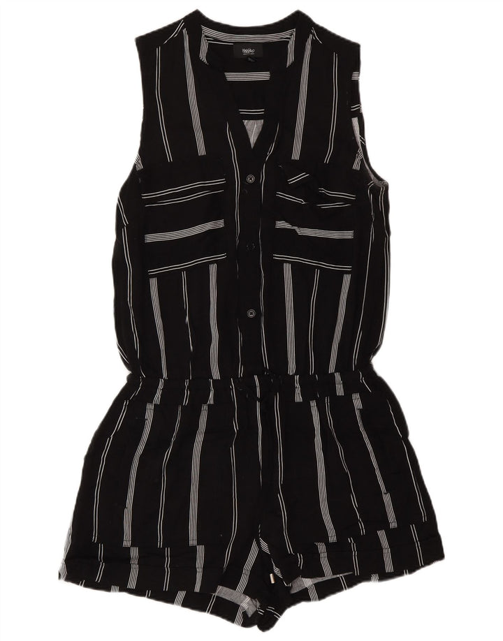 Mossimo Womens Sleeveless Playsuit UK 6 XS Black Striped Rayon
