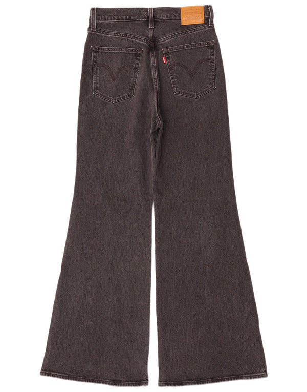 Levi's Womens Ribcage Bell High Waist Wide Leg Jeans W29 L32 Grey Cotton