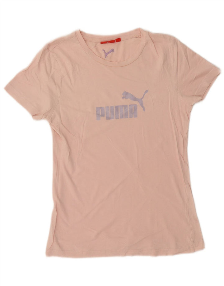 Puma Womens Graphic T-Shirt Top UK 12 Medium Pink