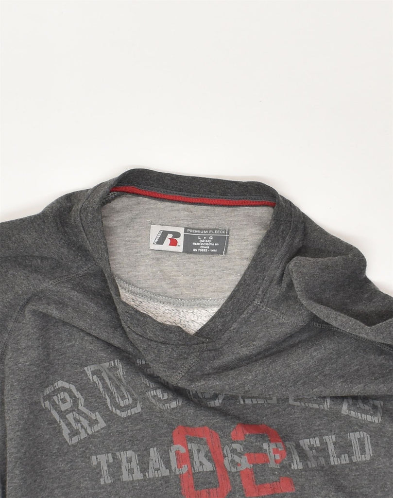 RUSSELL ATHLETIC Mens Graphic Sweatshirt Jumper Large Grey Cotton | Vintage Russell Athletic | Thrift | Second-Hand Russell Athletic | Used Clothing | Messina Hembry 