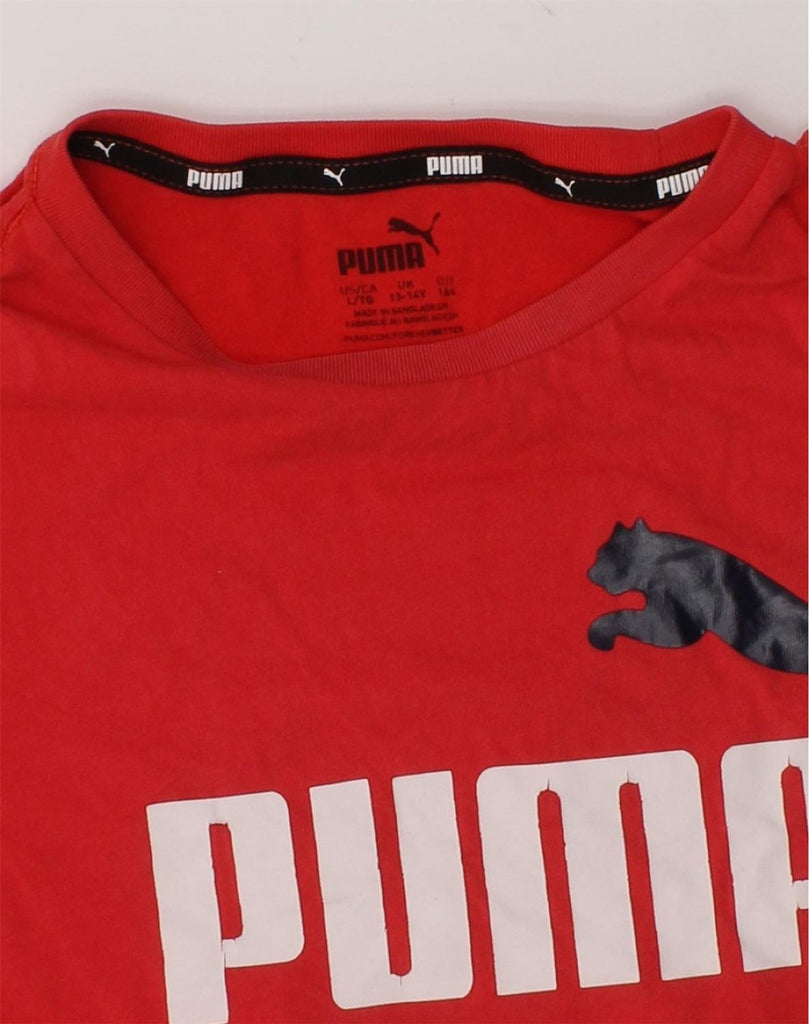 PUMA Boys Graphic T-Shirt Top 13-14 Years Red Cotton | Vintage Puma | Thrift | Second-Hand Puma | Used Clothing | Messina Hembry 