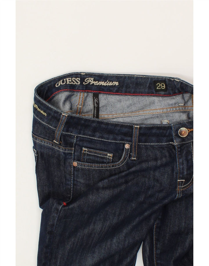 GUESS Womens Slim Straight Jeans W29 L33 Navy Blue Cotton Vintage Guess and Second-Hand Guess from Messina Hembry 