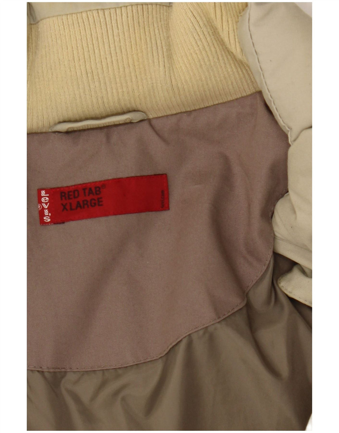 Levi's Mens Padded Jacket UK 42 XL Beige Cotton