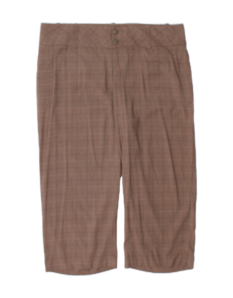 MOSSIMO Womens Stretch Capri Trousers US 18 2XL W40 L23 Brown Check Vintage Mossimo and Second-Hand Mossimo from Messina Hembry 