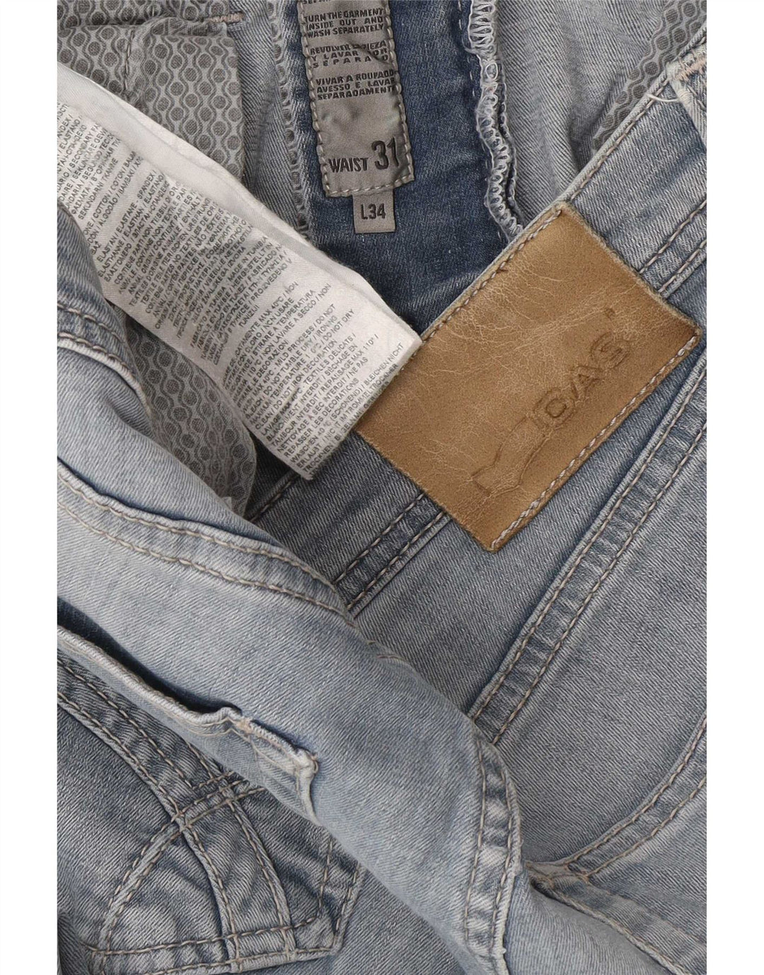 Gas Mens Slim Jeans W31 L29 Blue Cotton