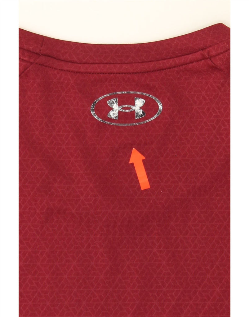 UNDER ARMOUR Mens T-Shirt Top XL Burgundy Geometric Polyester Vintage Under Armour and Second-Hand Under Armour from Messina Hembry 