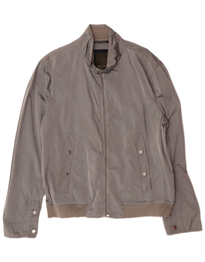 HENRY COTTONS Mens Bomber Jacket IT 54 2XL Grey Polyamide