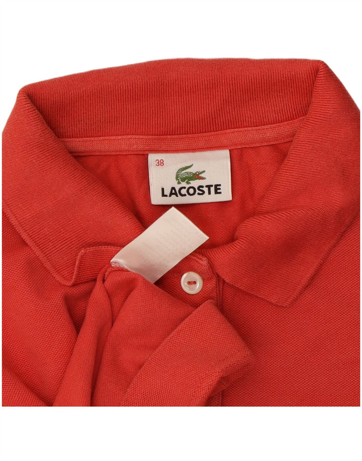 Lacoste Womens Polo Shirt Size 38 Medium Red Cotton