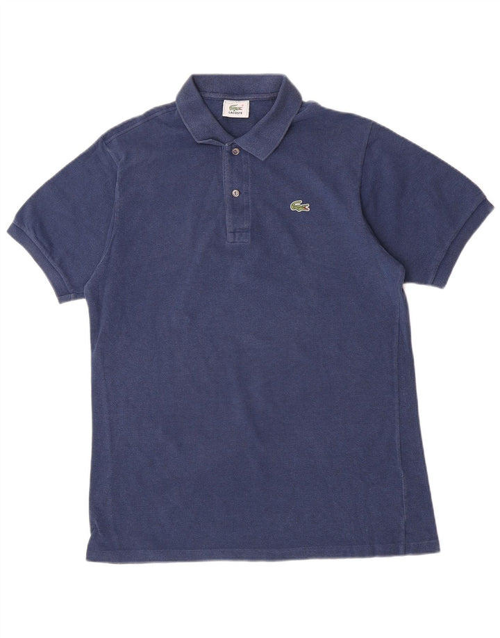 Lacoste Mens Polo Shirt Size 4 Medium Navy Blue Cotton