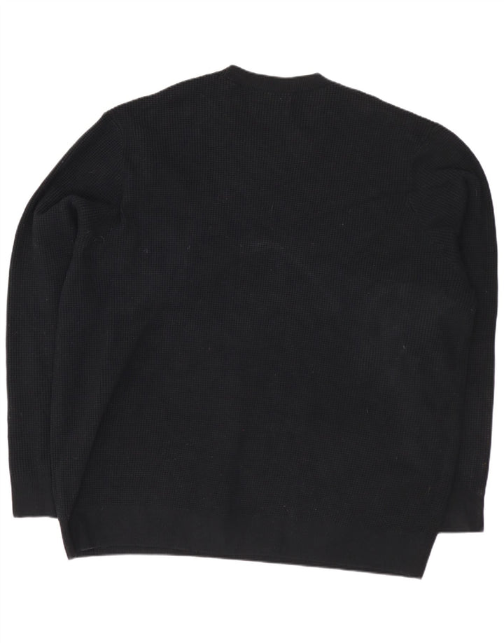 Marks & Spencer Mens Crew Neck Jumper Sweater 3XL Black Cotton