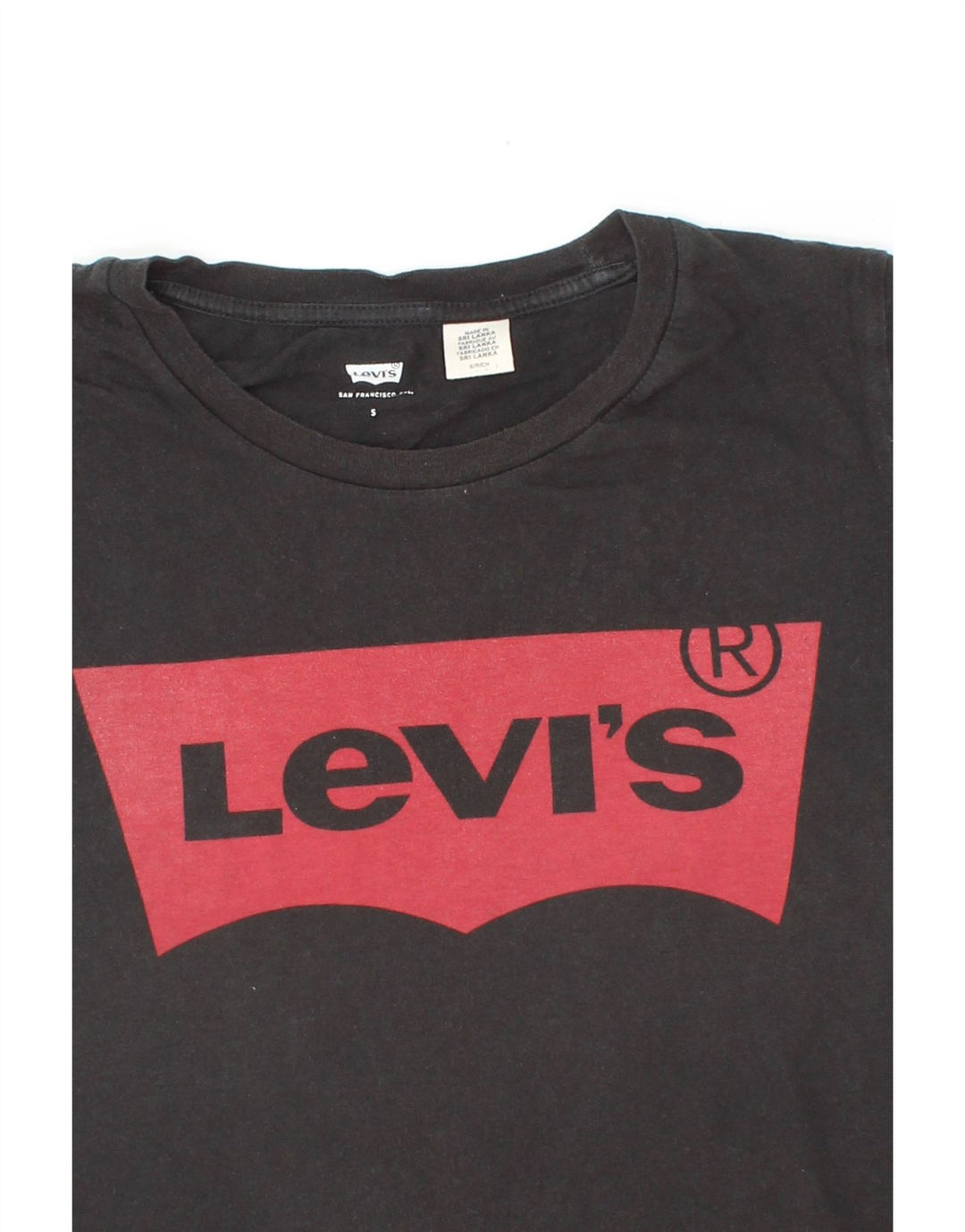 LEVI'S Mens Graphic T-Shirt Top Small Black Cotton Vintage Levi's and Second-Hand Levi's from Messina Hembry 