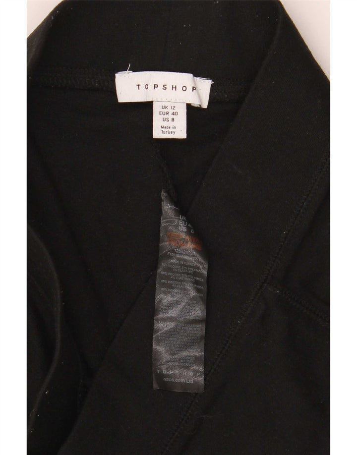 Topshop Womens Leggings UK 12 Medium Black Viscose