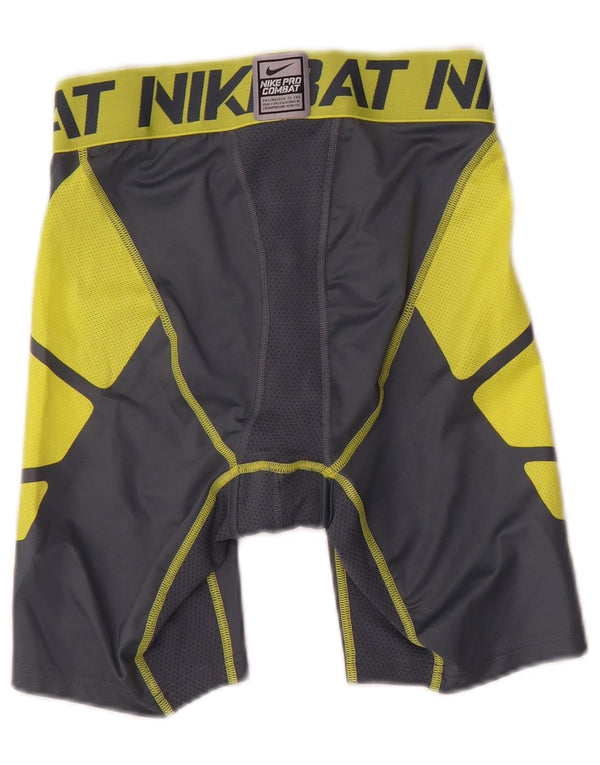 Nike Mens Pro Combat Graphic Sport Shorts Large Grey Colourblock Polyester
