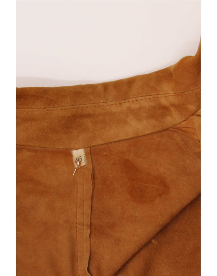 Vintage Mens Suede Jacket IT46 Small Beige