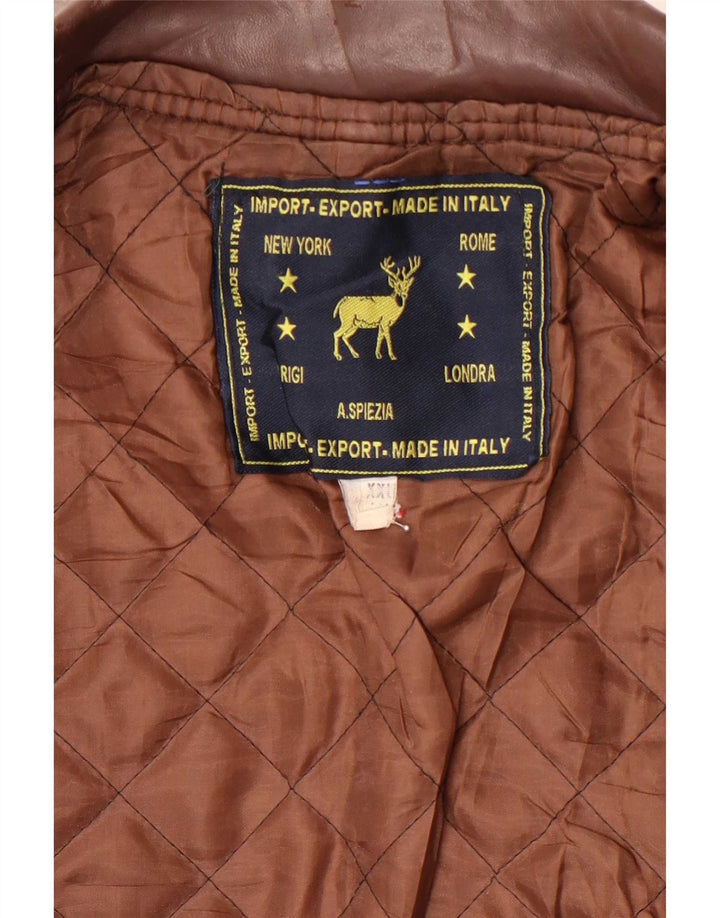 Vintage Mens Leather Jacket UK 44 2XL Brown