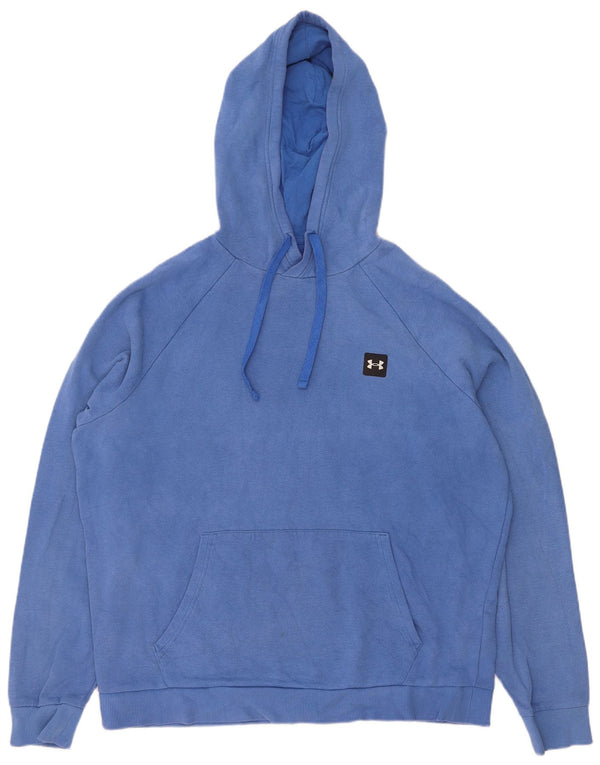 Under Armour Mens Hoodie Jumper Large Blue Cotton