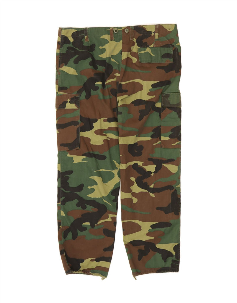 VINTAGE Mens Military Straight Cargo Trousers XL W40 L29 Green Camouflage Vintage Vintage and Second-Hand Vintage from Messina Hembry 