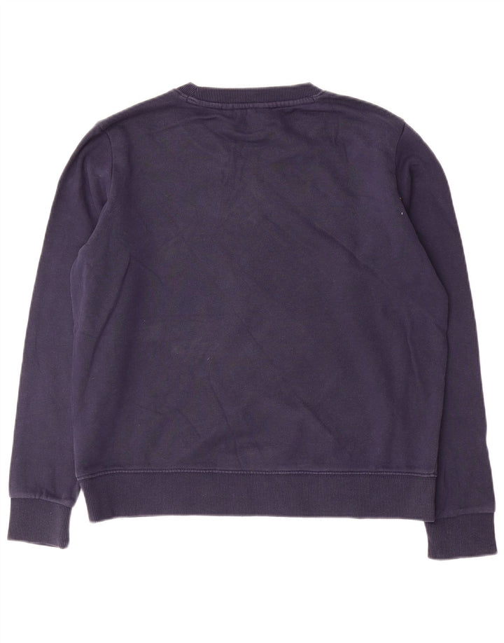 Wrangler Womens Oversized Sweatshirt Jumper UK 10 Small Navy Blue Cotton