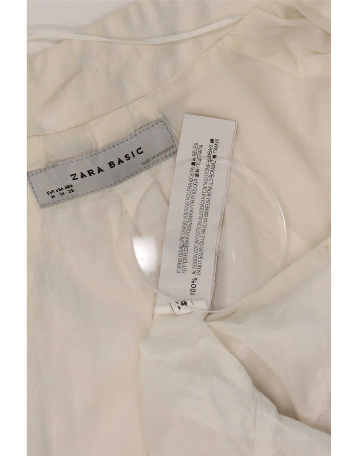 Zara Womens Open Bolero Jacket UK 12 Medium White Cotton