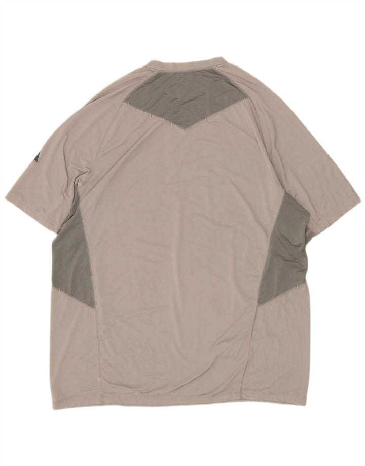 Eddie Bauer Mens T-Shirt Top Large Grey Colourblock Polyester