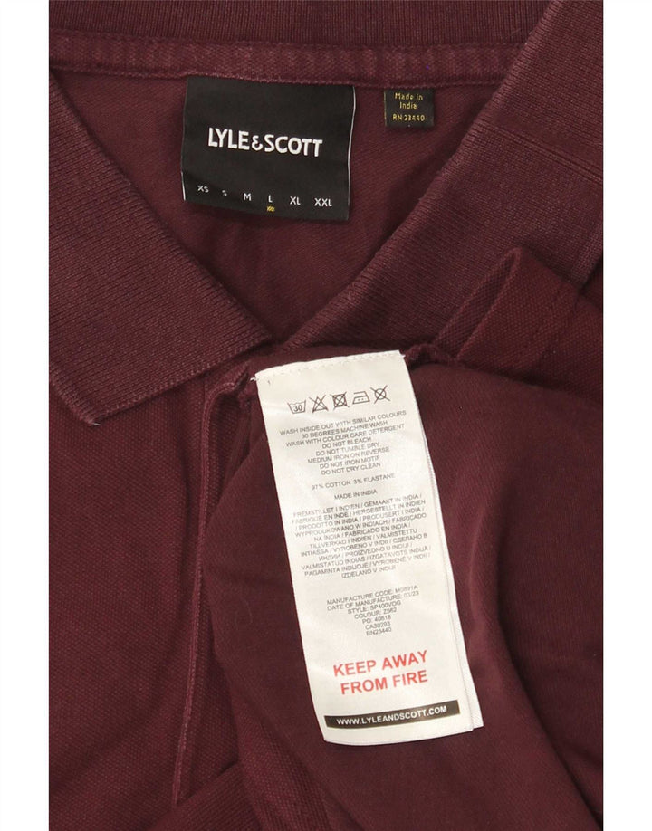 Lyle & Scott Mens Polo Shirt Large Burgundy Cotton