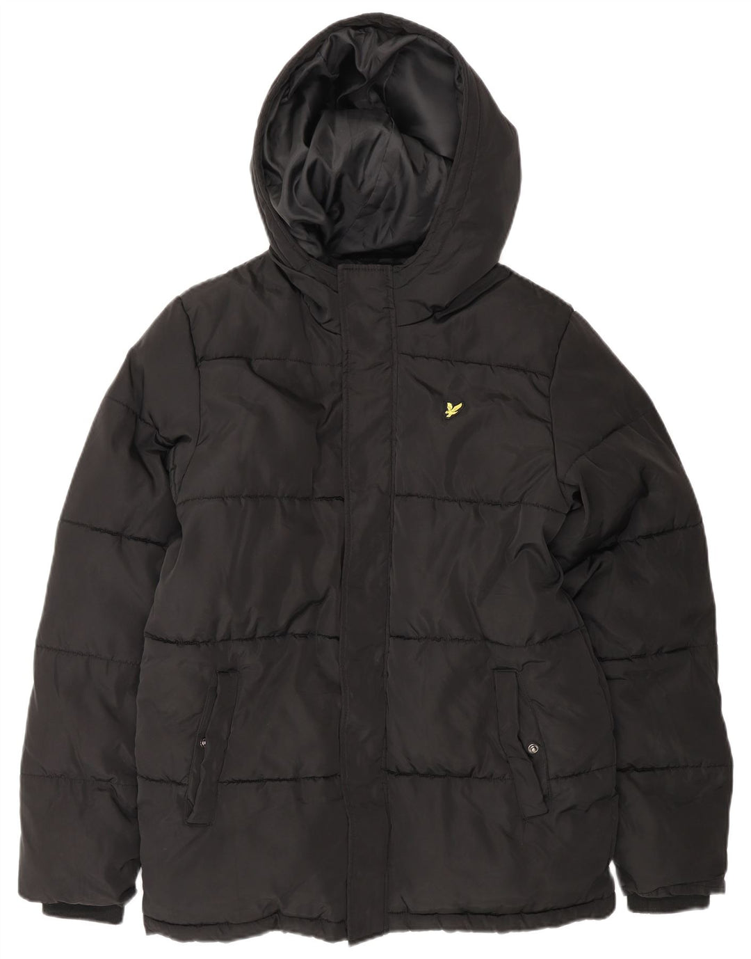 Lyle & Scott Boys Hooded Padded Jacket 14-15 Years Black Polyester