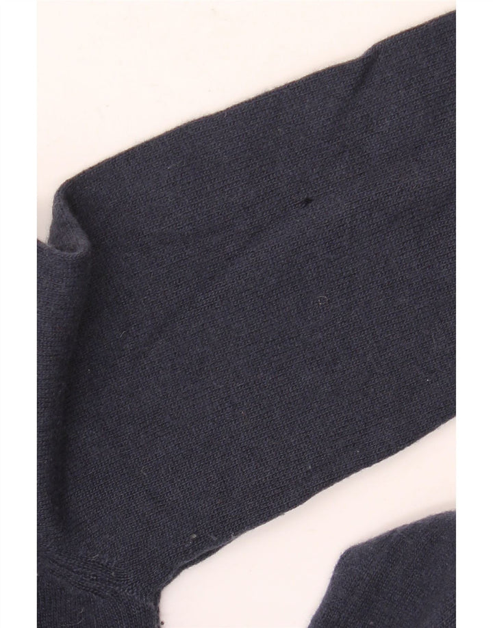 BENETTON Mens Boat Neck Jumper Sweater Small Navy Blue Virgin Wool