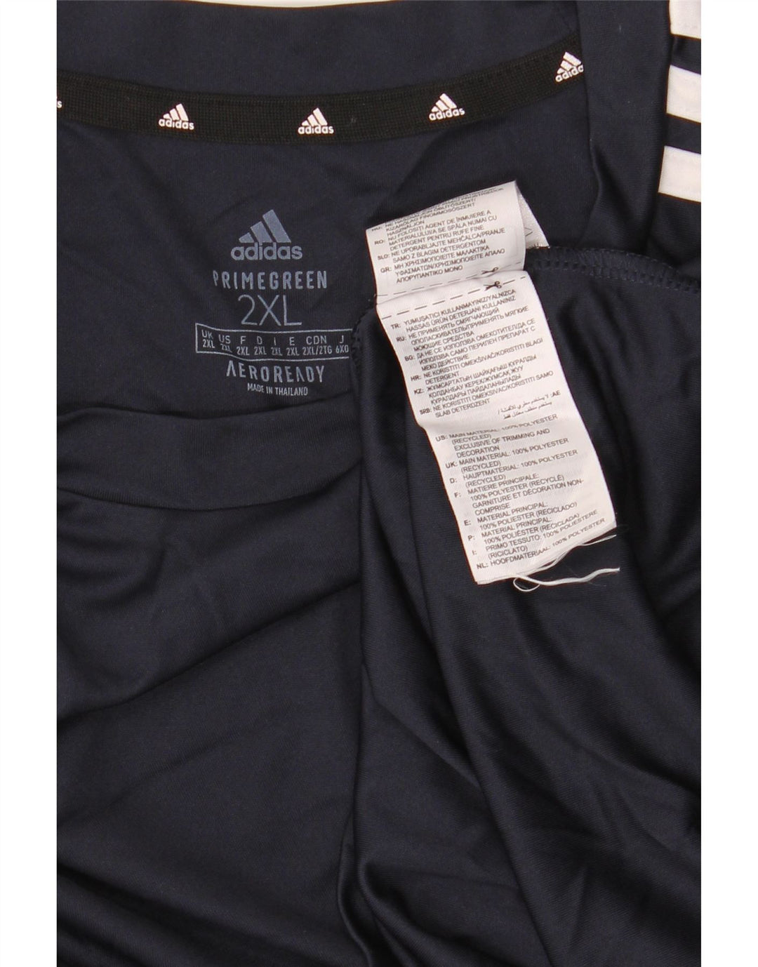 Adidas Mens Aeroready T-Shirt Top 2XL Navy Blue Polyester