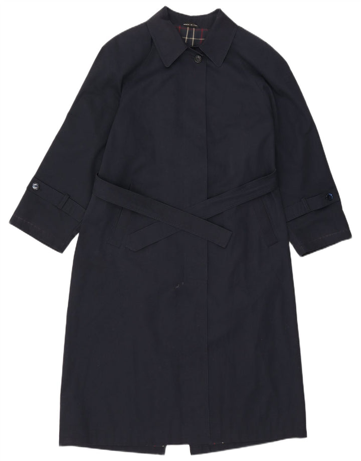 Vintage Womens Overcoat UK 16 Large Navy Blue Polyester