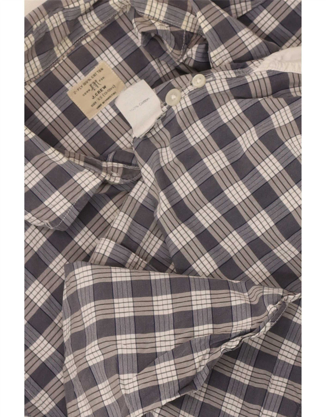 J. Crew Mens Shirt Size 13 1/2 XS Grey Check Cotton