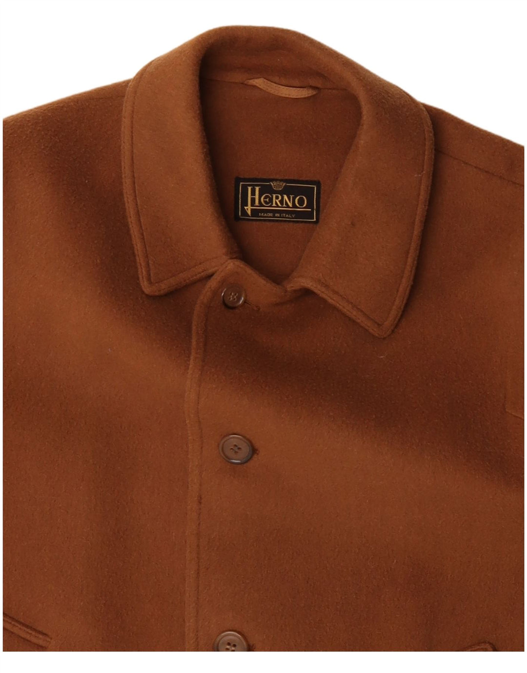 Herno Mens Overcoat EU 50 Large Beige Wool
