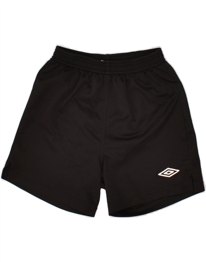 UMBRO Boys Sport Shorts 8-9 Years Small Black Polyester | Vintage Umbro | Thrift | Second-Hand Umbro | Used Clothing | Messina Hembry 