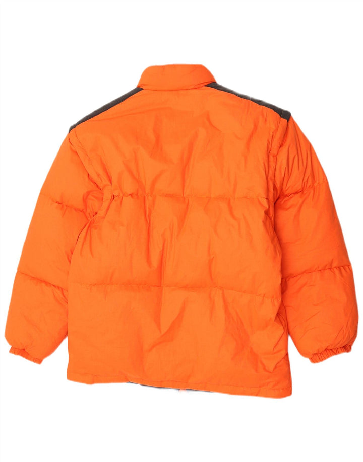 Vintage Mens Hooded Ski Jacket IT 48 Medium Orange Polyester