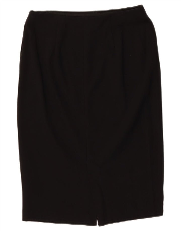 Marks & Spencer Womens Pencil Skirt UK 8 Small W27 Black Viscose