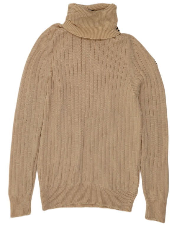 Marina Yachting Womens Roll Neck Jumper Sweater UK 20 2XL Beige Virgin Wool