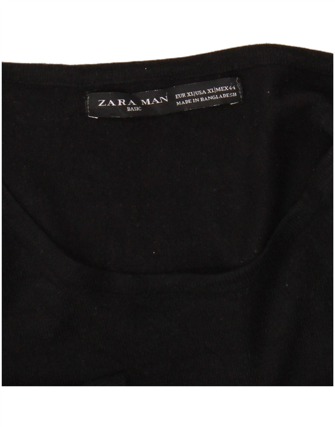 Zara Mens Crew Neck Jumper Sweater XL Black